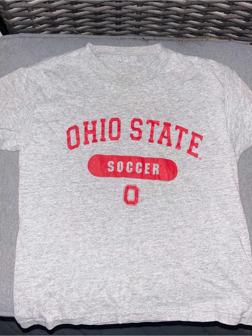 Ohio State Soccer Gray Tee with Red Logo